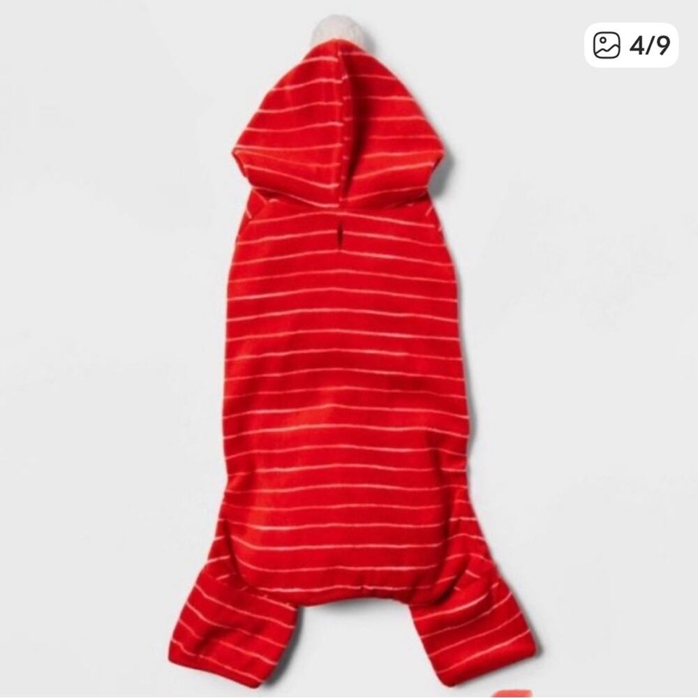 Pet Pajamas Red Hooded Stripe One piece by Wondershop S - Picture 3 of 4